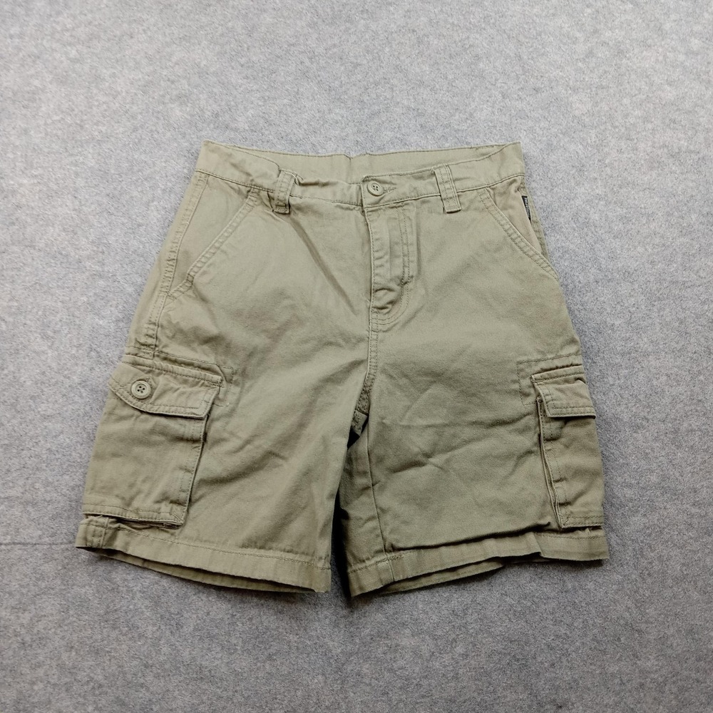 Ring Of Fire Shorts Boys 12 Beige Cargo Twill Flat Front Utility Pockets Casual